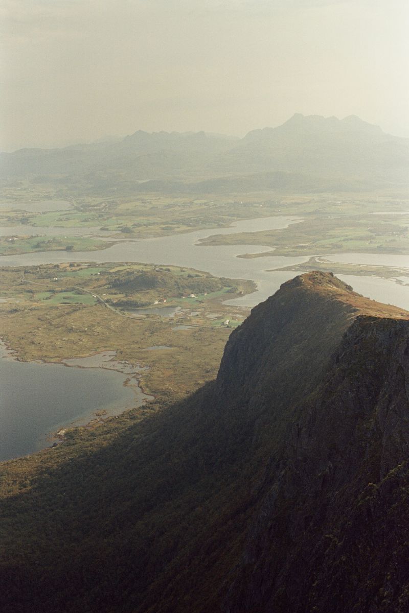 Fotka kopců na Lofotech